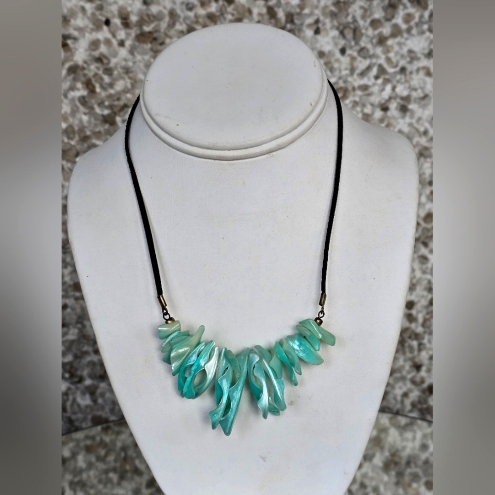 Vintage Blue Seashell Necklace